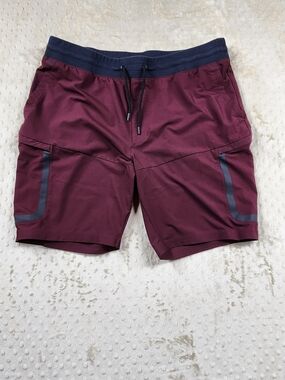 Men's Under Armour Maroon Burgundy Fitted Active Shorts with Drawstring XXL